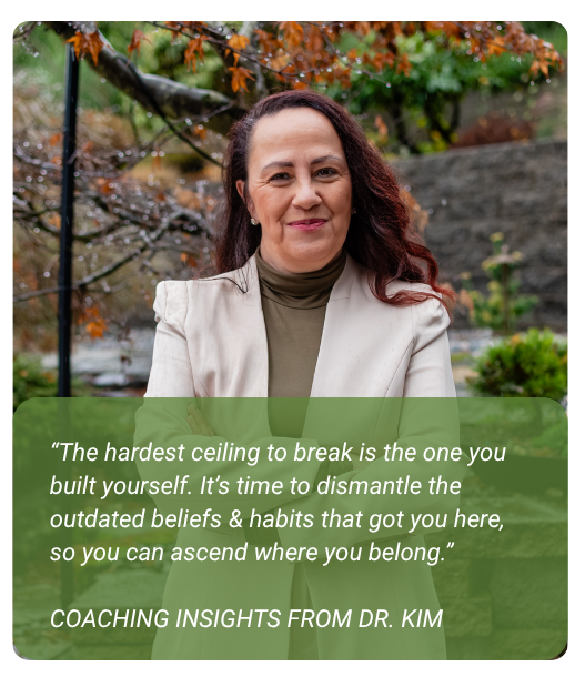 Kim — executive coach and clinical psychologist specializing in burnout, imposter syndrome, and leadership identity