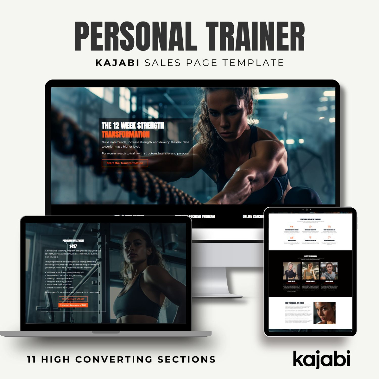 Personal Trainer Kajabi Sales Page Template