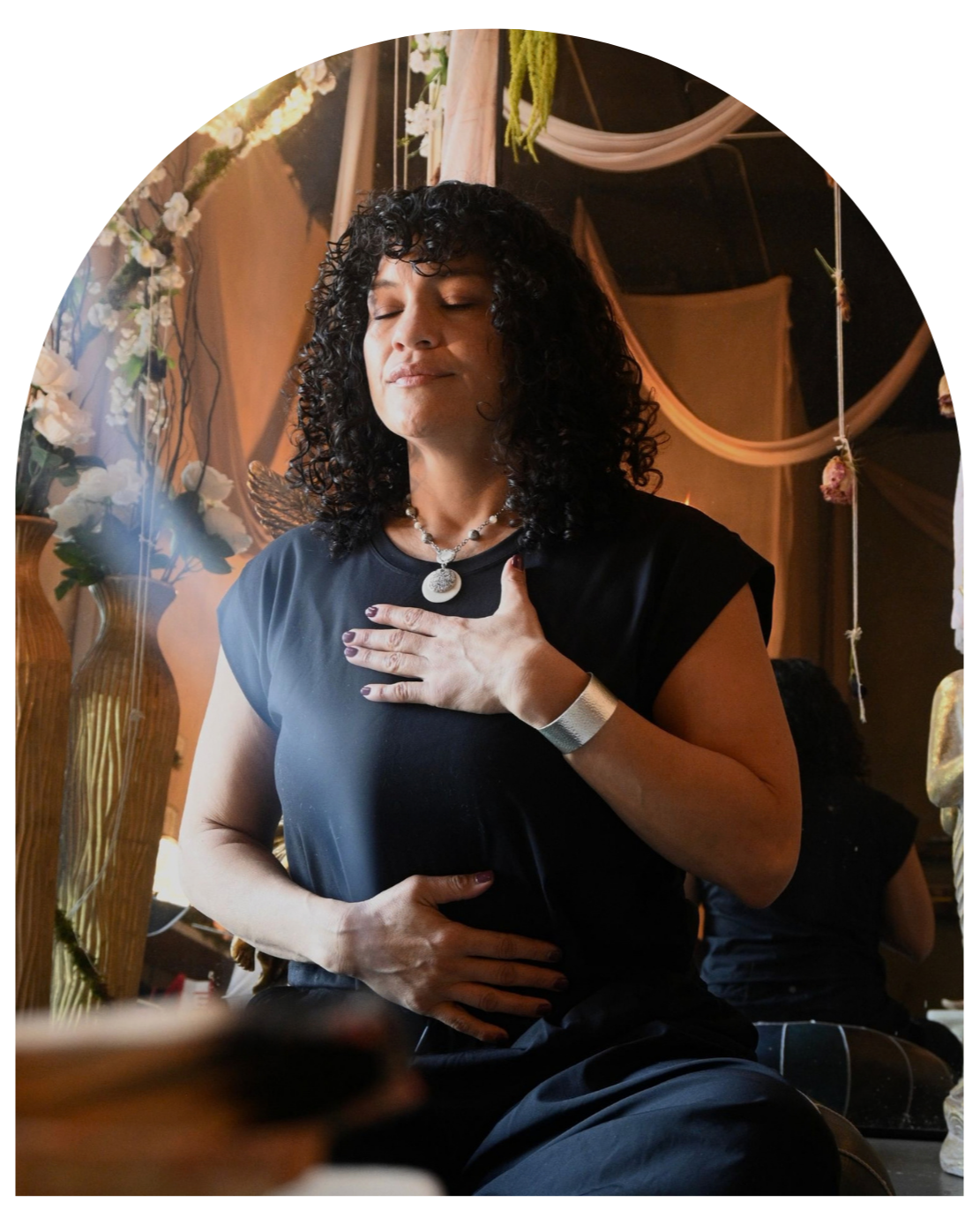 Yogalution Movement Event Host Headshot Shaped as an Arch