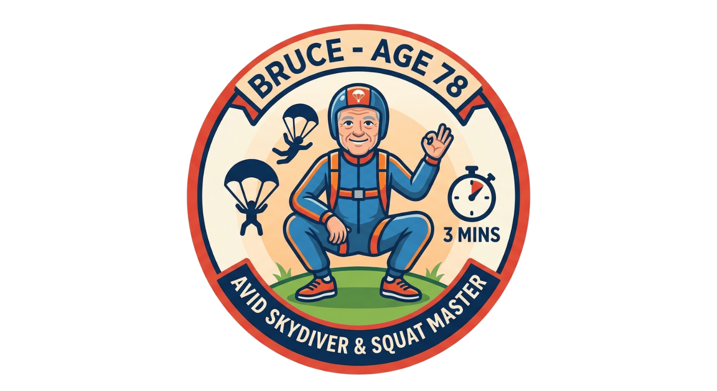 Bruce, Skydiver and Asian Squatter