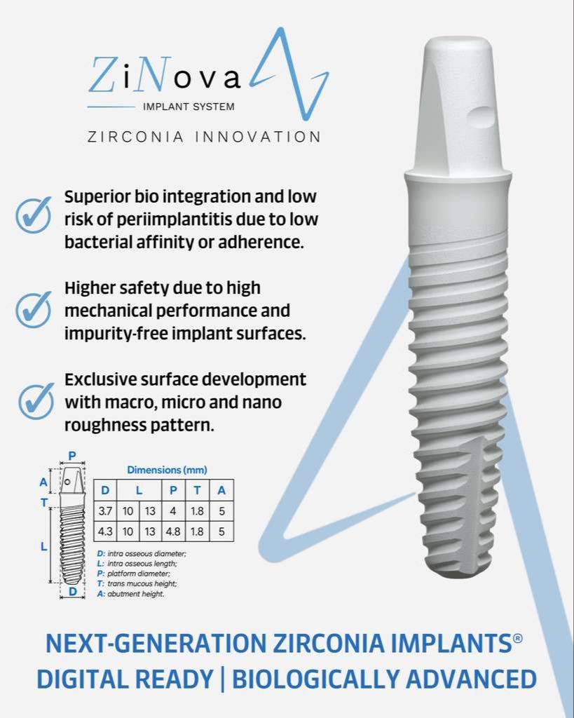 ZiNova one-piece implant specifications