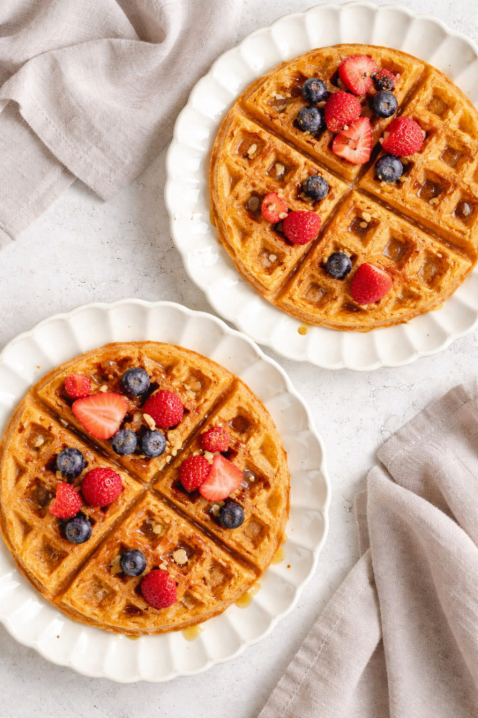 Golden Hazelnut Waffles