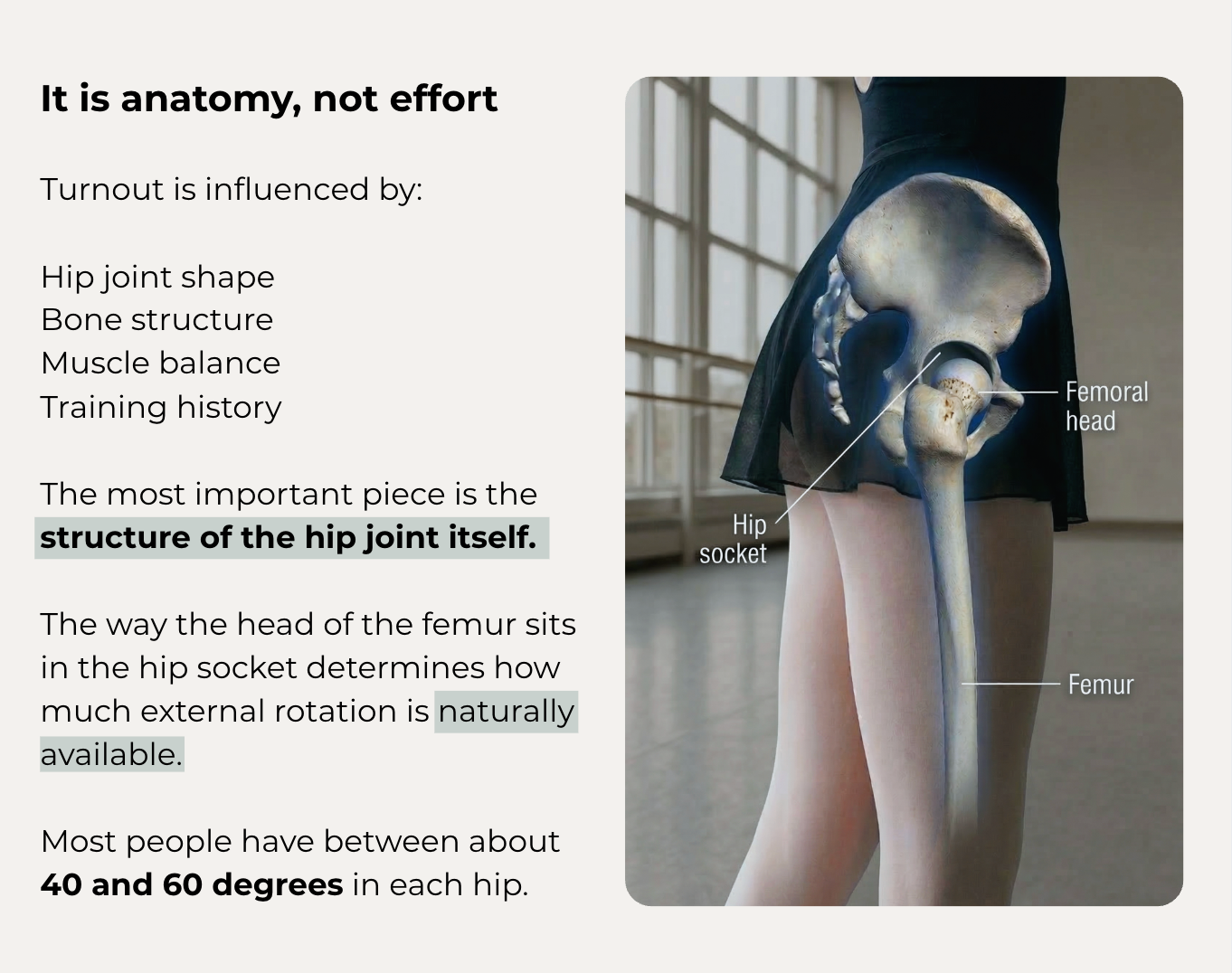 It is anatomy, not effort