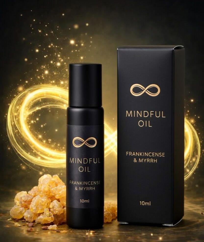 mindful oil in roller bottle and dropper bottle