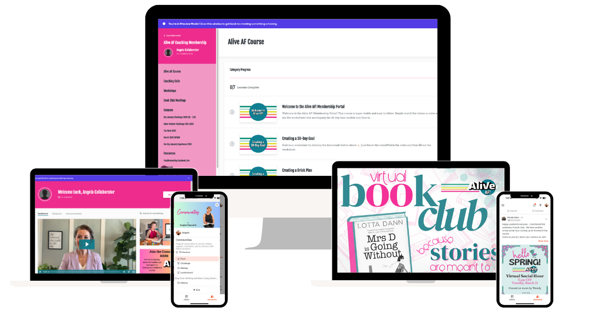 Alive AF! alcohol coaching program helping women change their relationship with alcohol