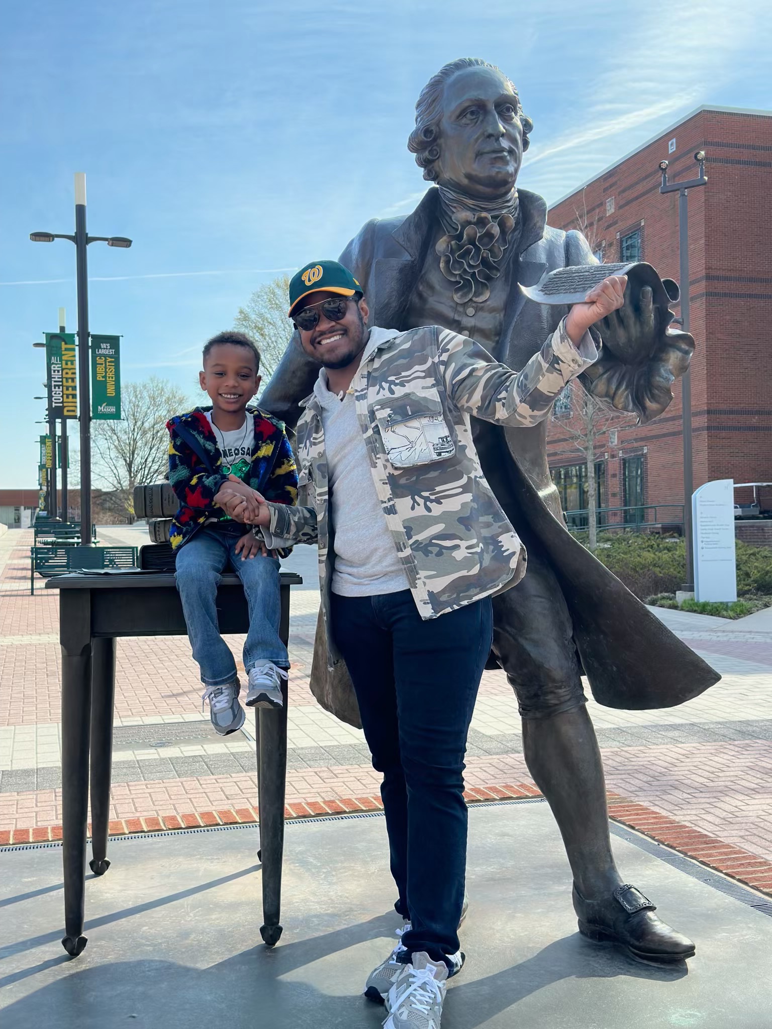 Deleon Smalls and son at George Mason University