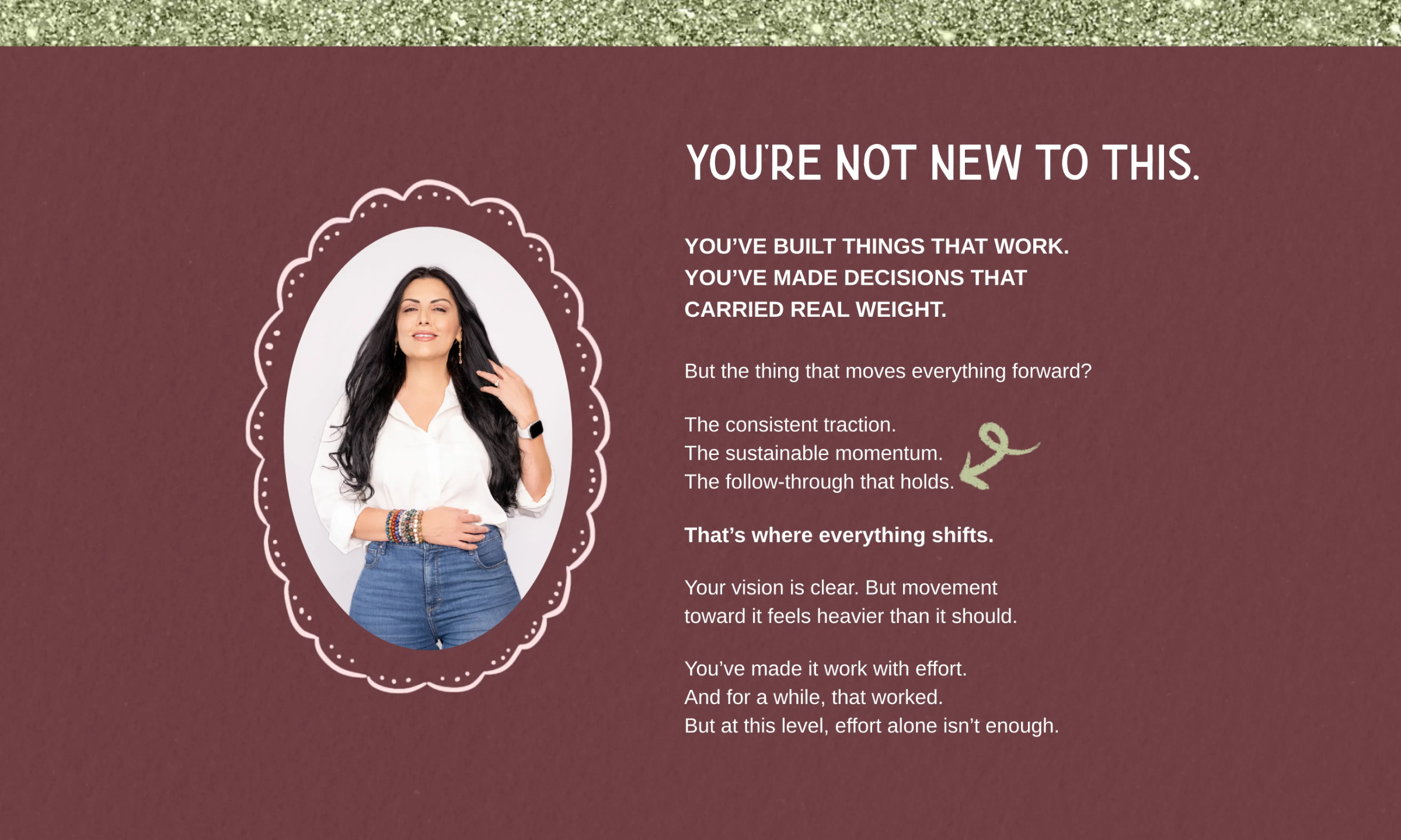 Growth-driven businesswoman experiencing stalled momentum and seeking sustainable traction, aligned with the Breakthroughs Made Simple™ capacity recalibration approach