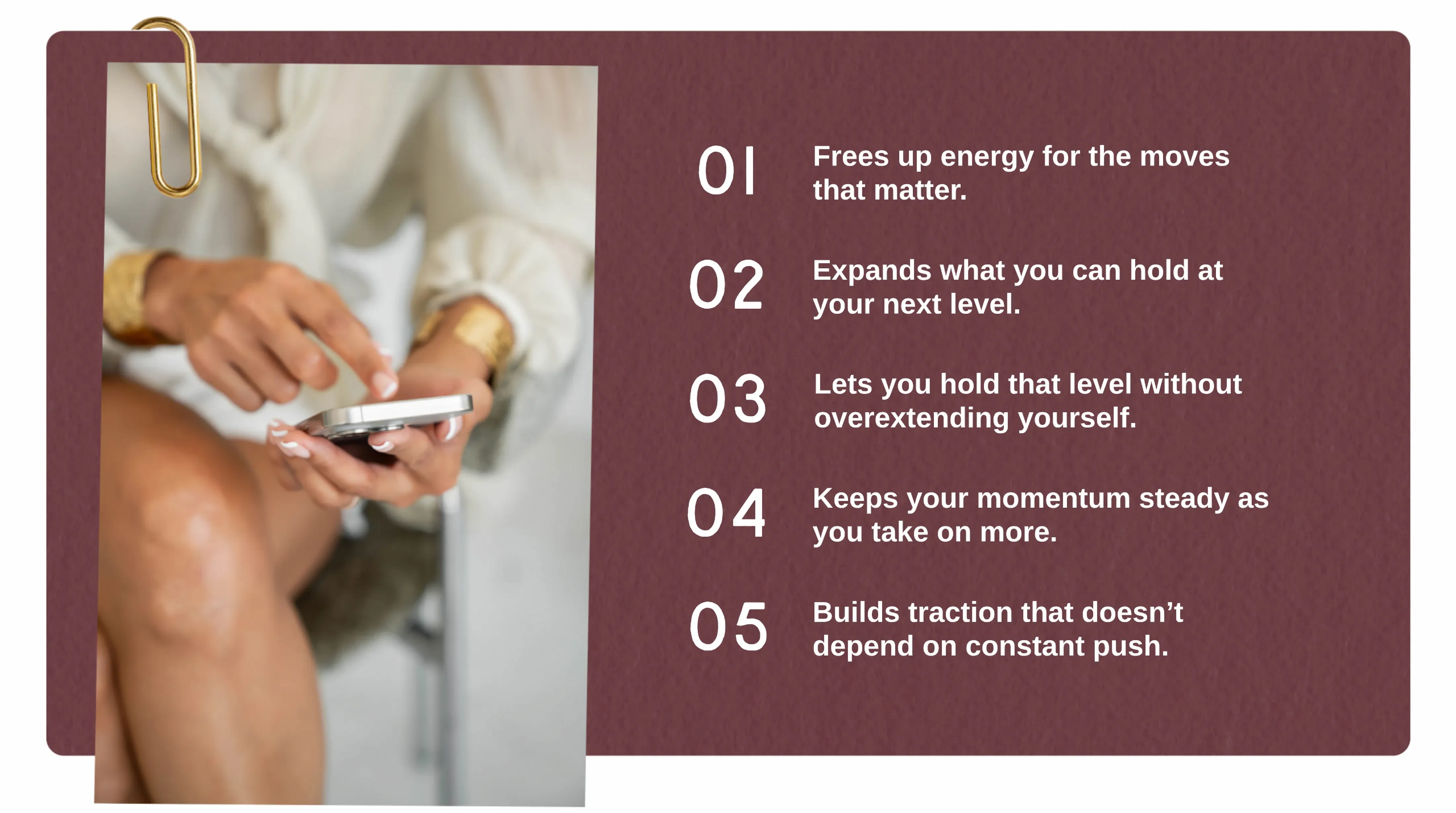 Growth-driven woman in business building sustainable traction, steady momentum, and expanded capacity without overextending herself