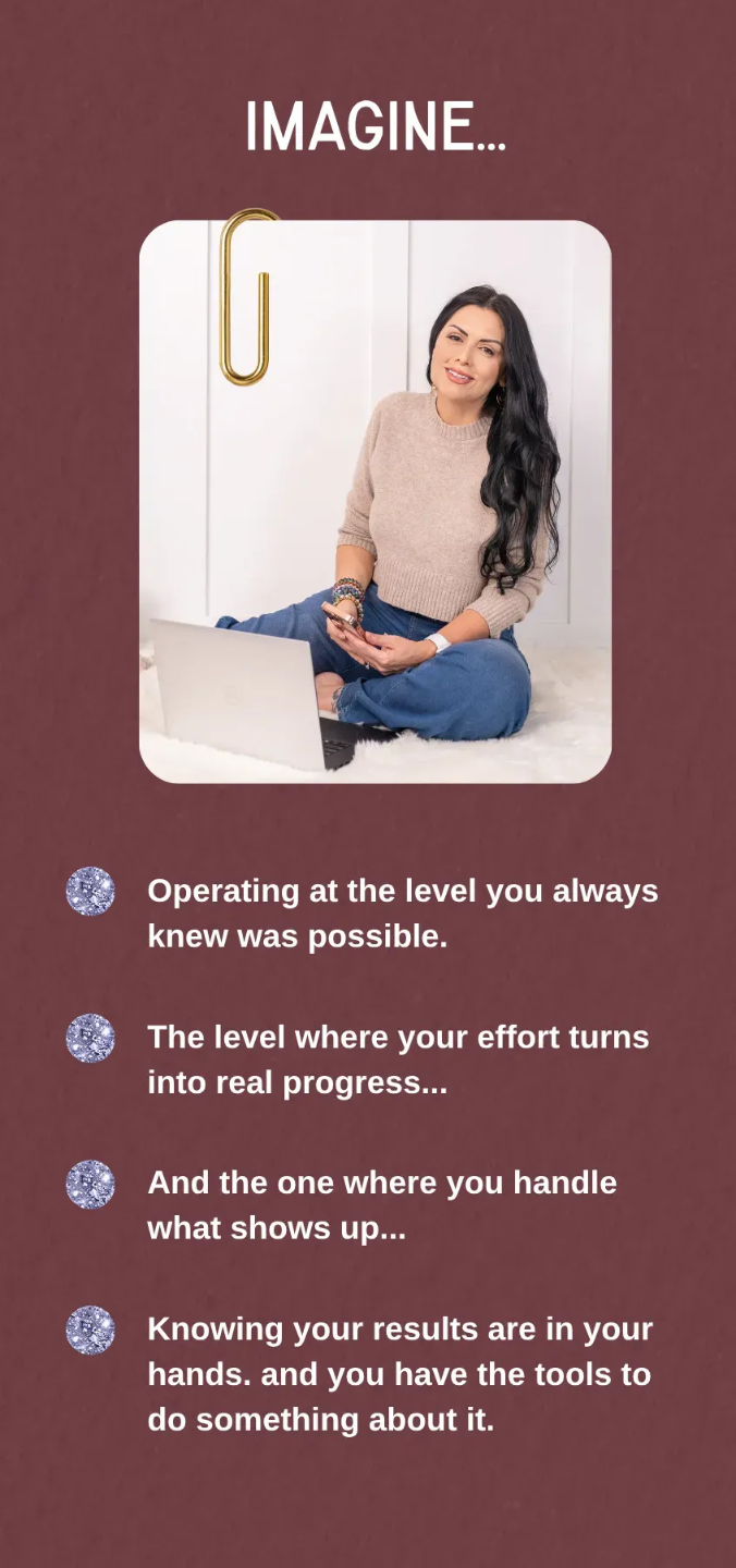 Vision section of Breakthroughs Made Simple™ describing operating at a higher level of performance, turning effort into real progress, and building the capacity to handle challenges in real time, alongside a photo of Brenda Terry.