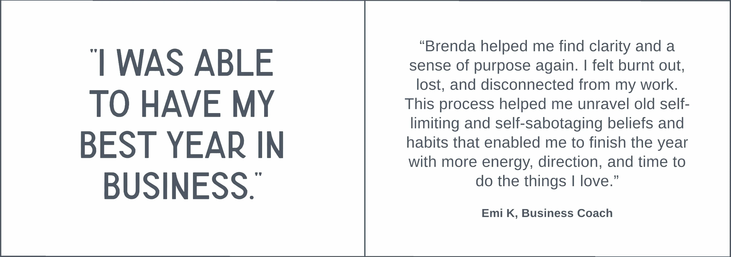 Testimonial 3 (Uncovered things) “Client testimonial about uncovering hidden patterns, personal growth, and experiencing lasting change that improved both life and business.”