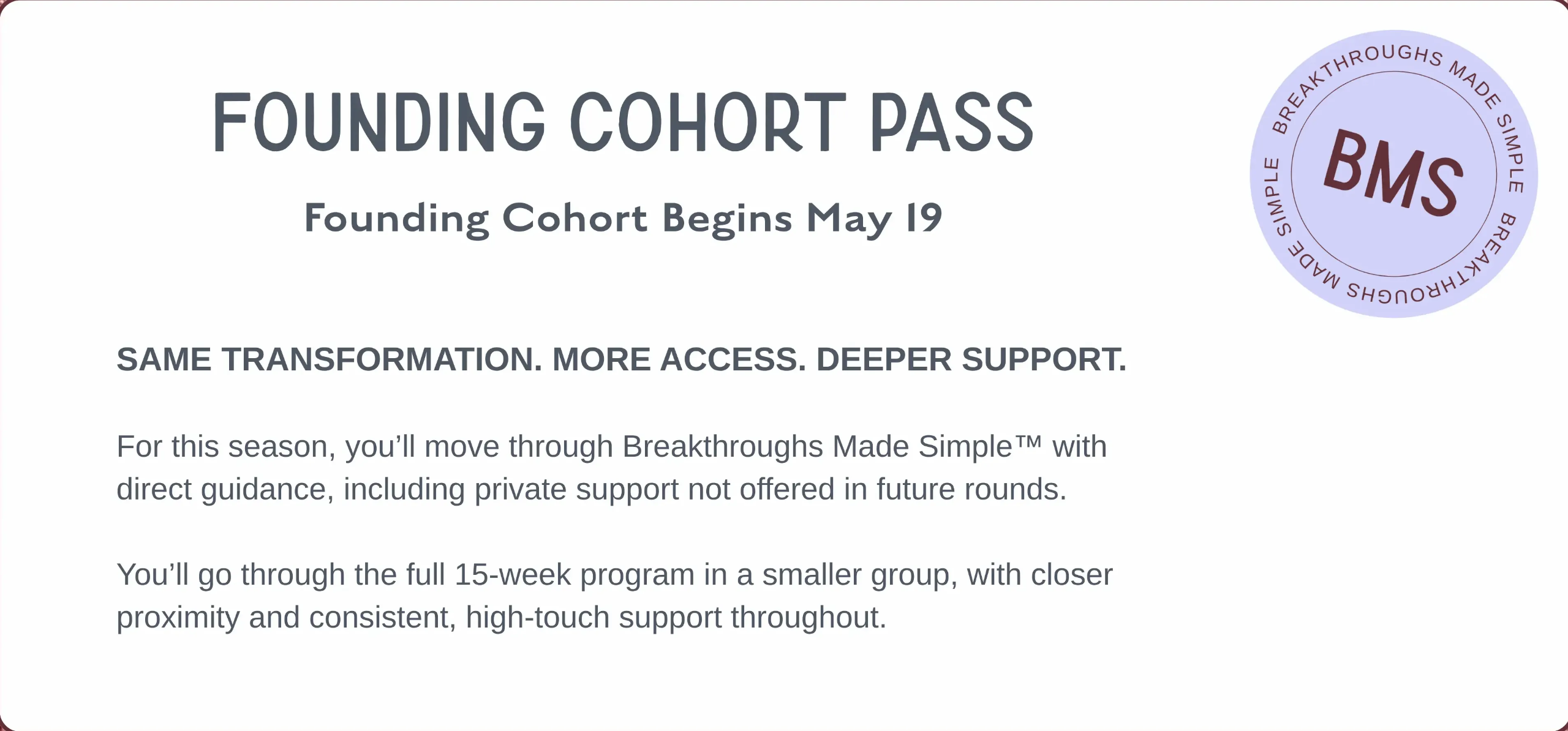 Breakthroughs Made Simple™ outcome section describing results of capacity recalibration, including trusting decisions, focusing on what matters, turning effort into steady traction, and building sustainable momentum without burnout or overexertion.