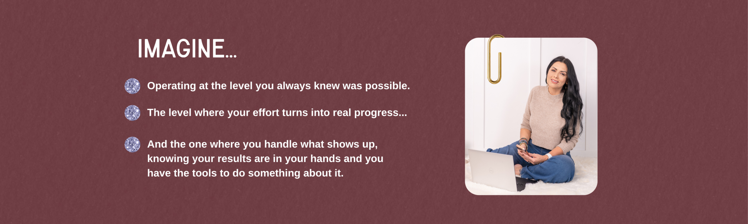 Vision section of Breakthroughs Made Simple™ describing operating at a higher level of performance, turning effort into real progress, and building the capacity to handle challenges in real time, alongside a photo of Brenda Terry.