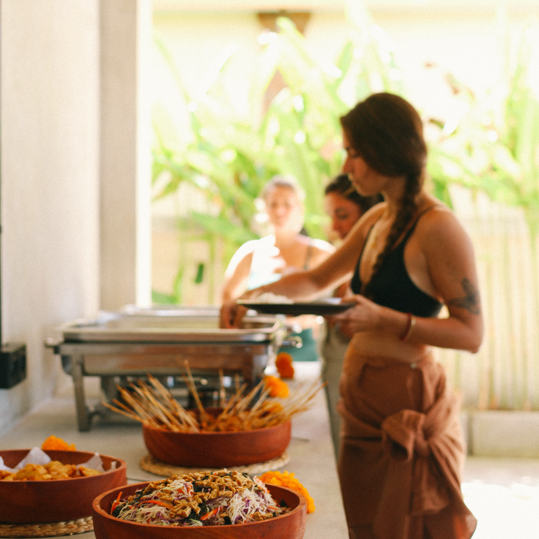 People in a tropical pool