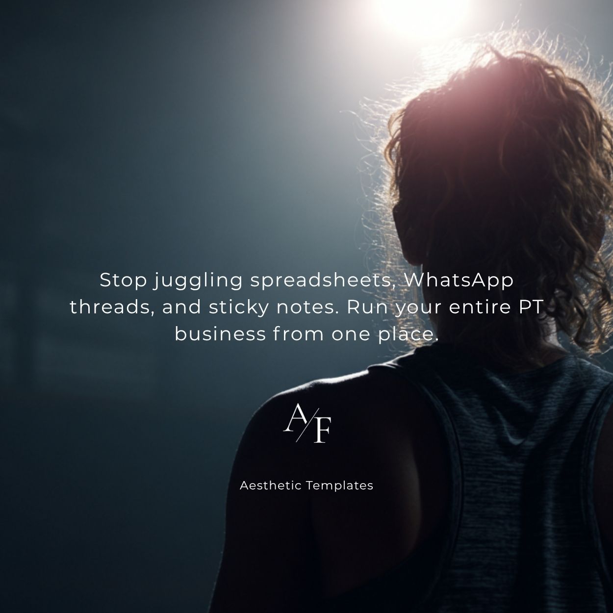 Image of a personal trainer getting organized.