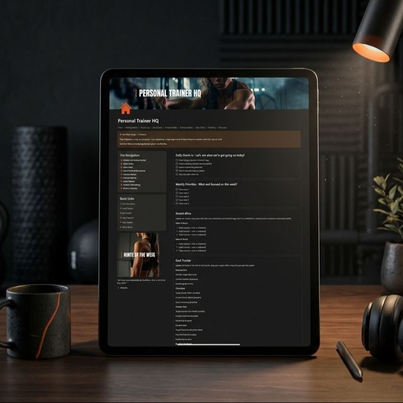 Personal Trainer Notion Template with Client Management System and Business Planner
