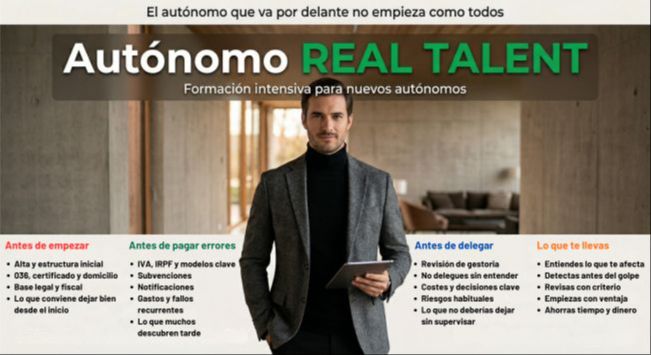 Curso Autónomo Real Talent - Formación fiscal para nuevos autónomos en España