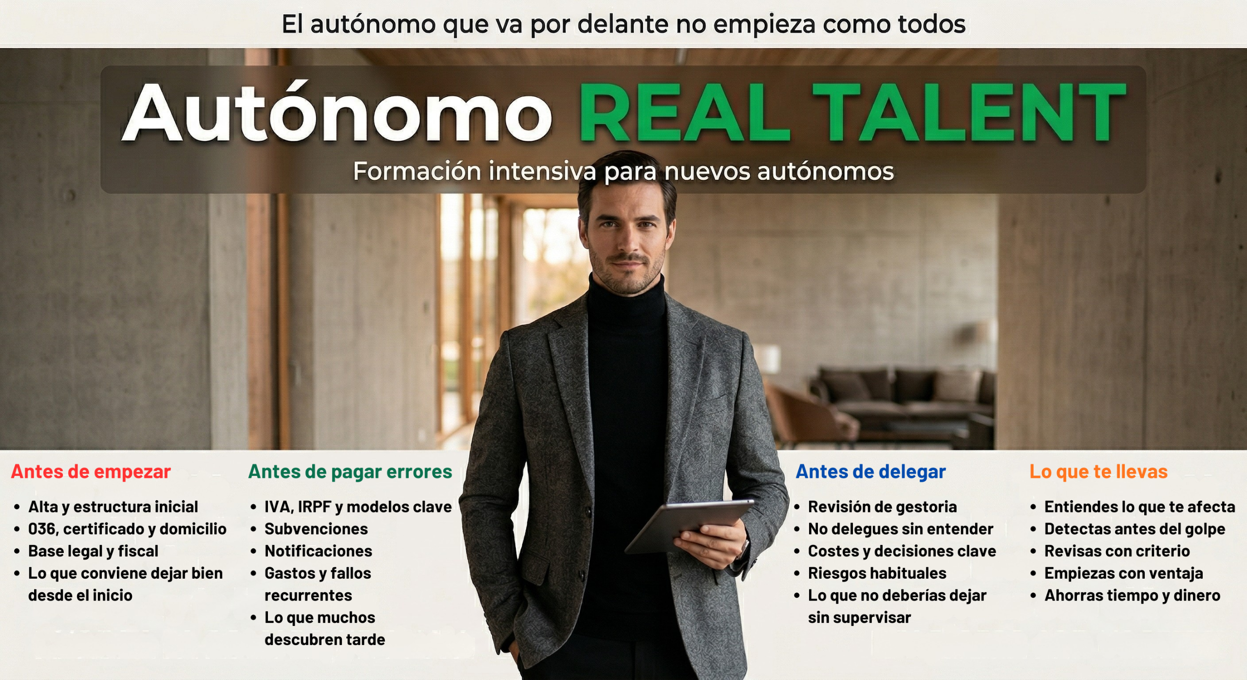 Curso Autónomo Real Talent - Formación intensiva para nuevos autónomos en España
