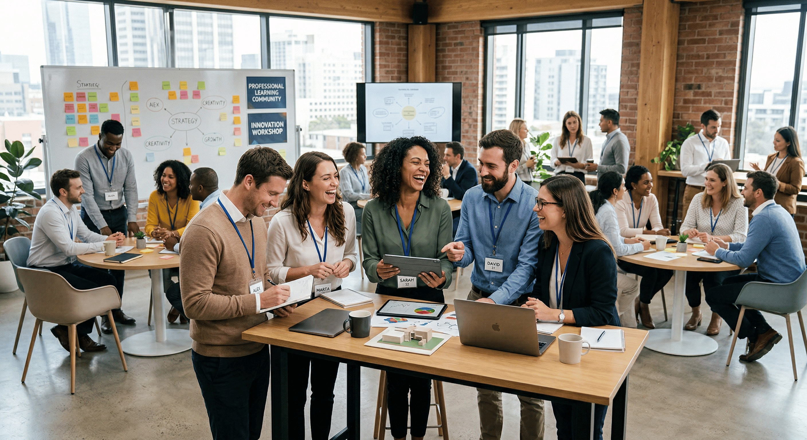 Comunidad de emprendedores y autónomos colaborando en Real Talent Academy