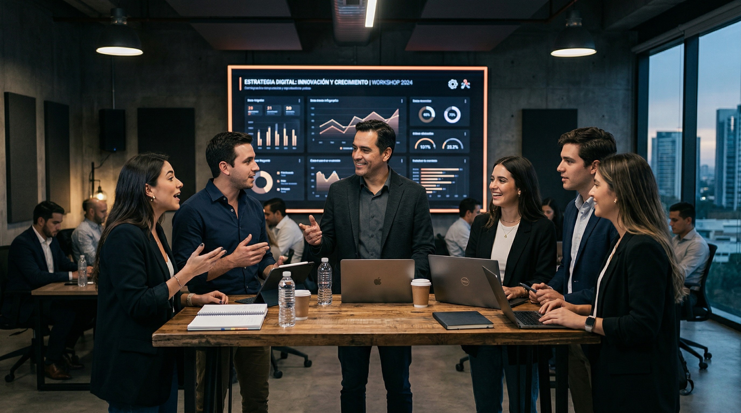 Clase en directo del programa Asesor Fiscal Real Talent — alumnos debatiendo casos prácticos de contabilidad y fiscalidad con metodología activa y pensamiento crítico