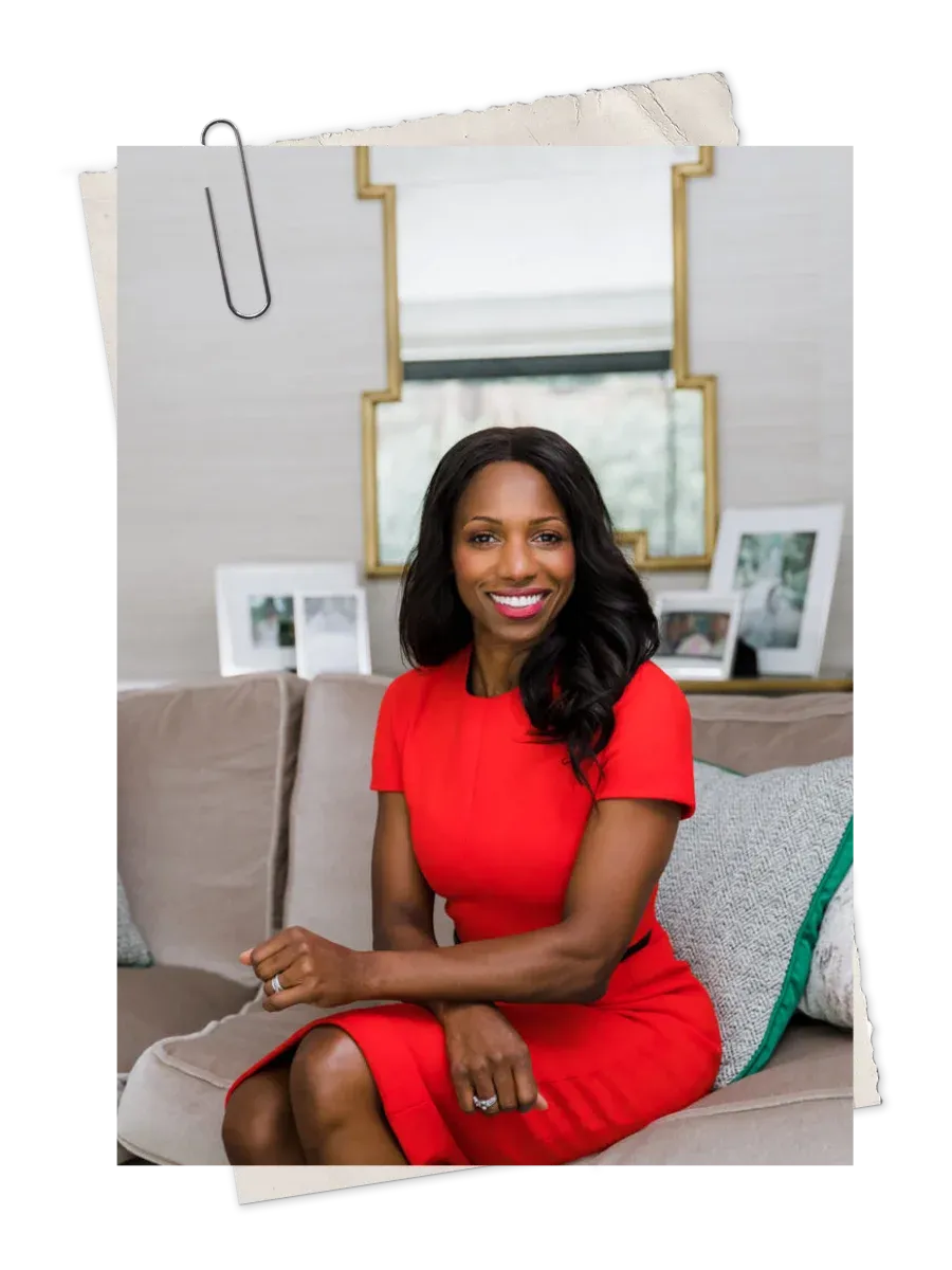 Caroline Flanagan in a red dress – reassuring Black lawyers about joining the Be The First Membership with confidence