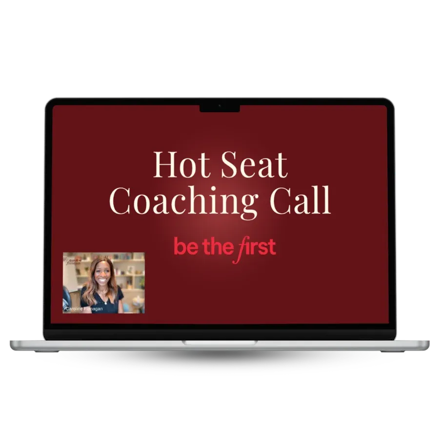 Weekly hot seat coaching calls for Black lawyers inside Be The First Membership on laptop