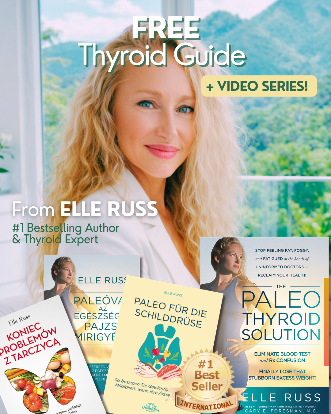photo of elle russ with her books