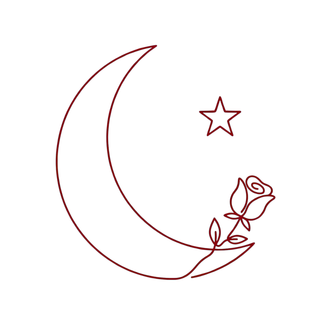 Logo Yoga des Femmes, lotus et symbole lunaire représentant le yoga au féminin.