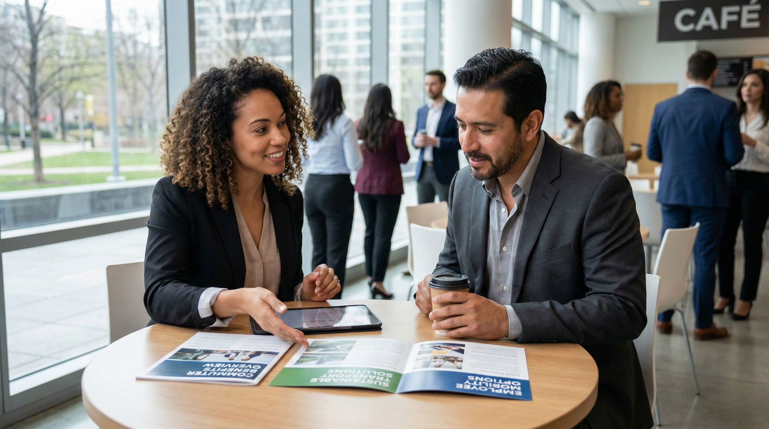 Professional leading a confident stakeholder conversation