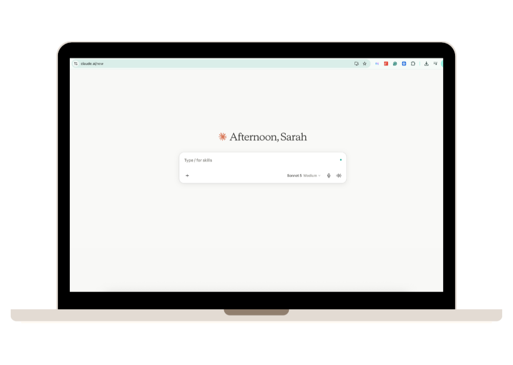 mockup of AI tech training in Claude