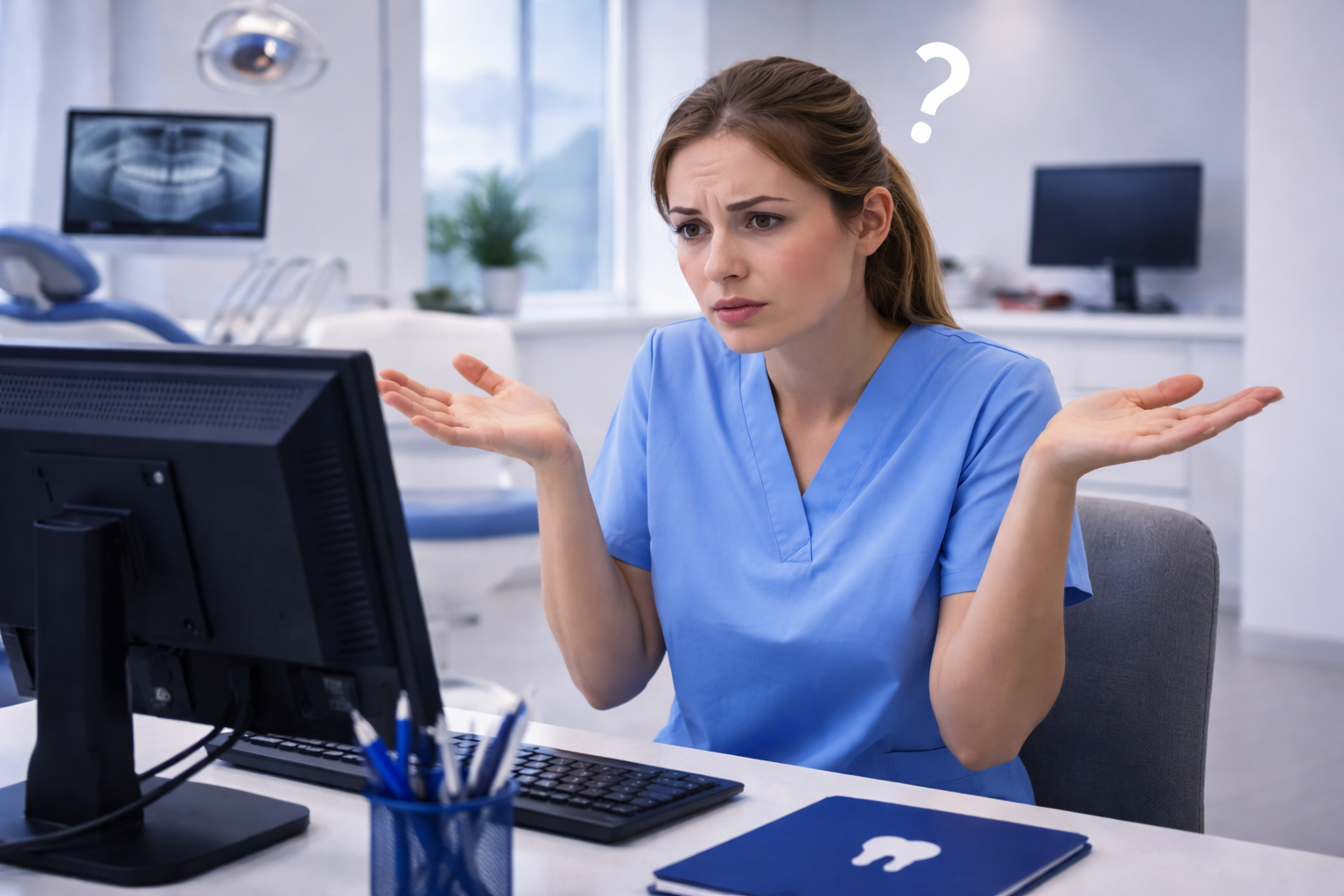 Dental cybersecurity problem illustration