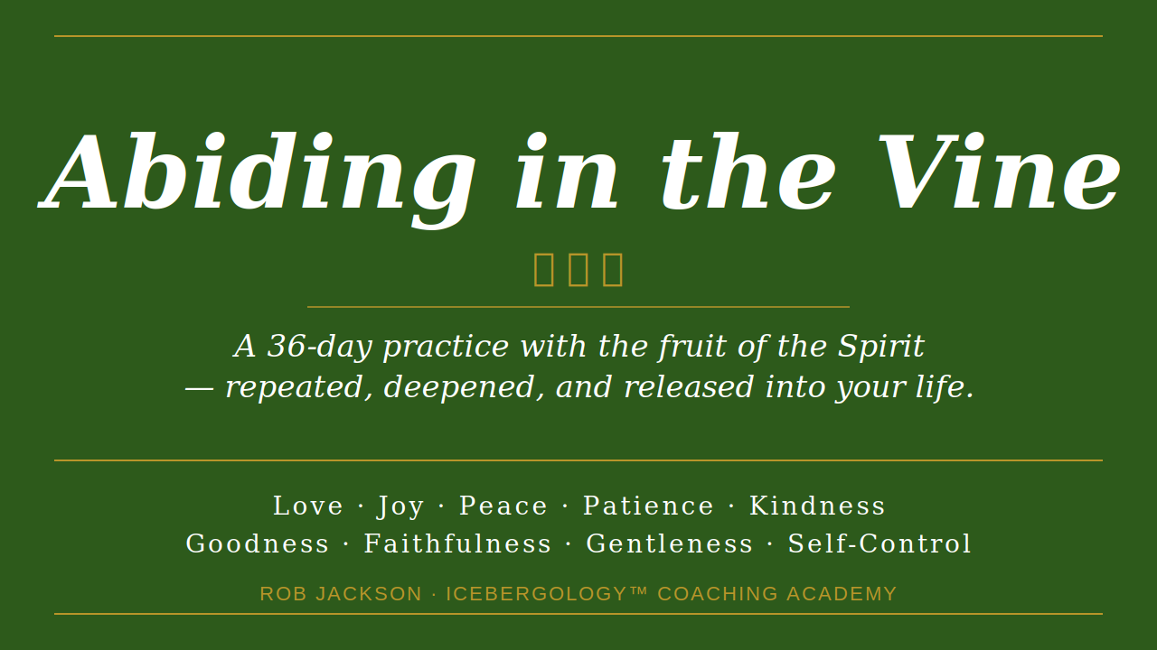 Abiding in the Vine — a devotional journal by Rob Jackson