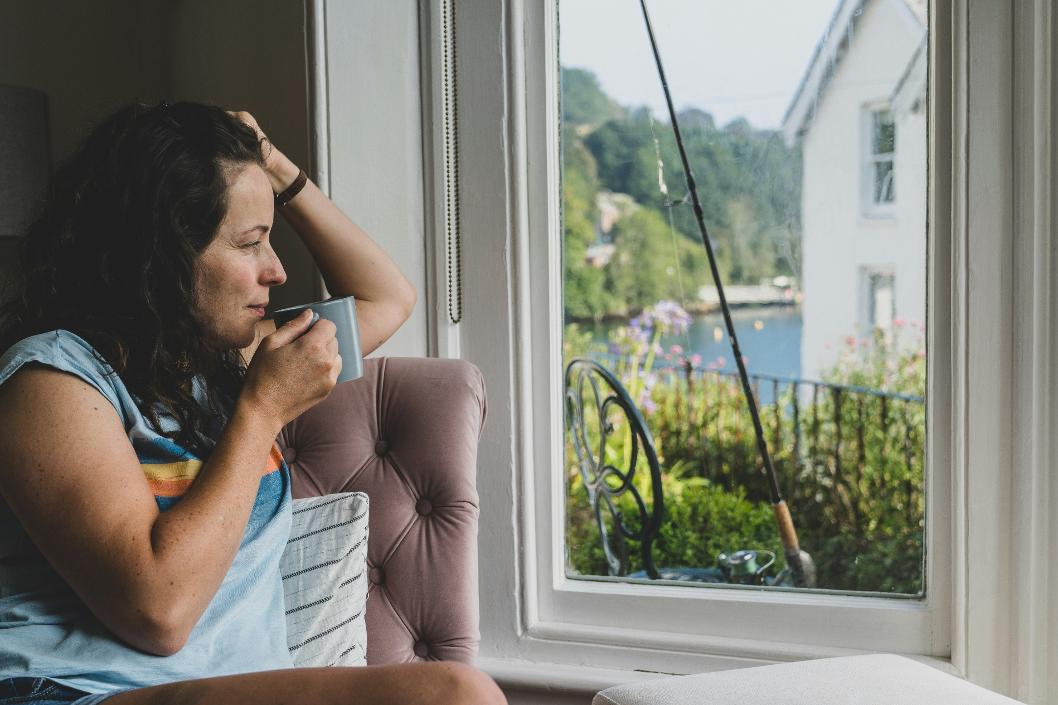 Woman with gray hair looking worried