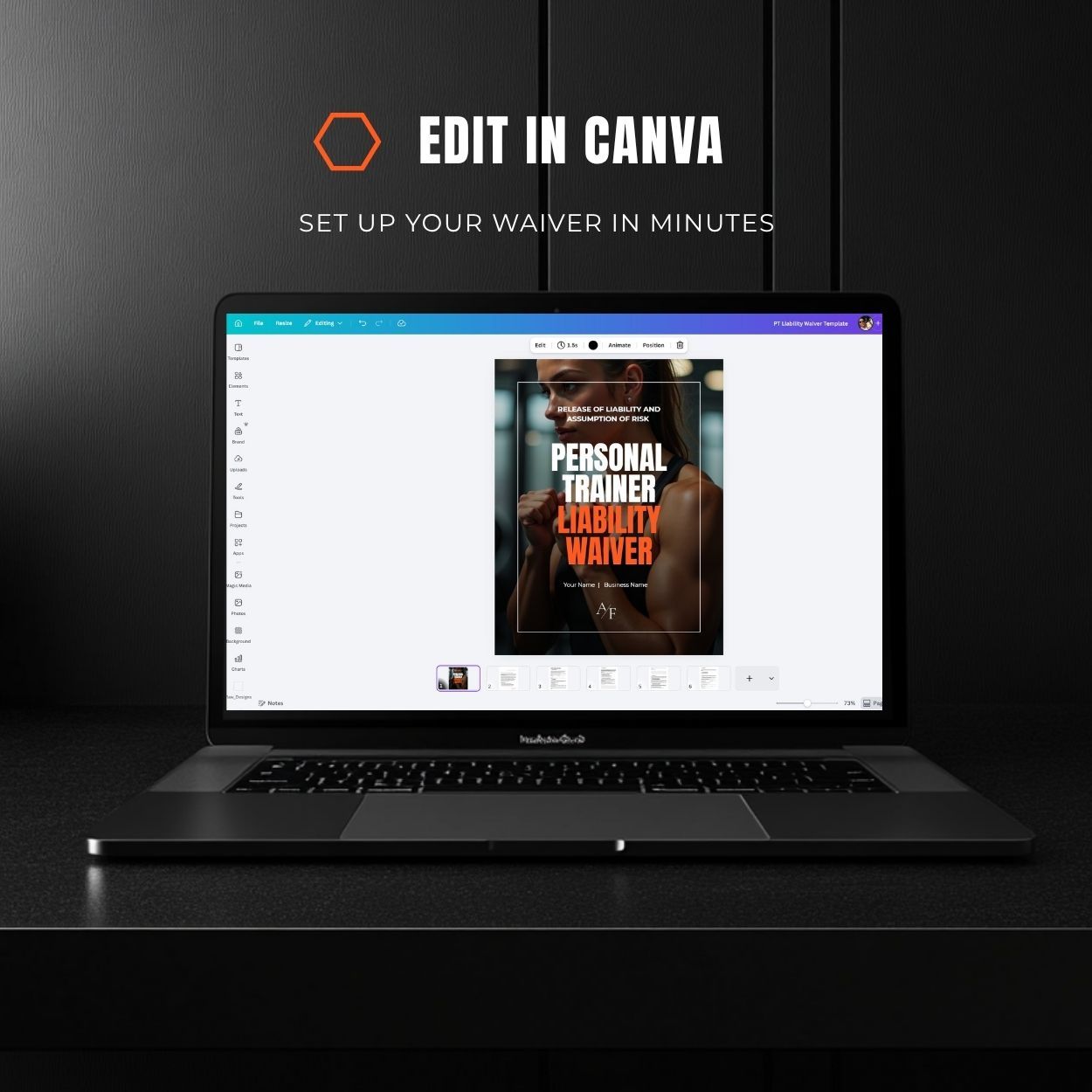 Personal Trainer Liability Waiver Edit in Canva - Set Up Your Waiver Template in Minutes