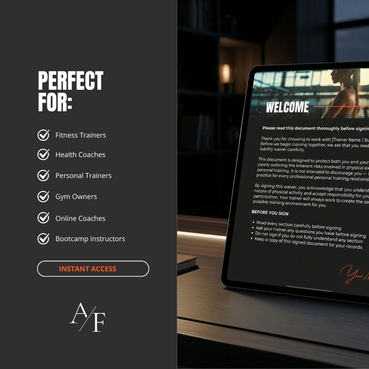 Personal Trainer Liability Waiver Perfect For Fitness Trainers Health Coaches Gym Owners Online Coaches