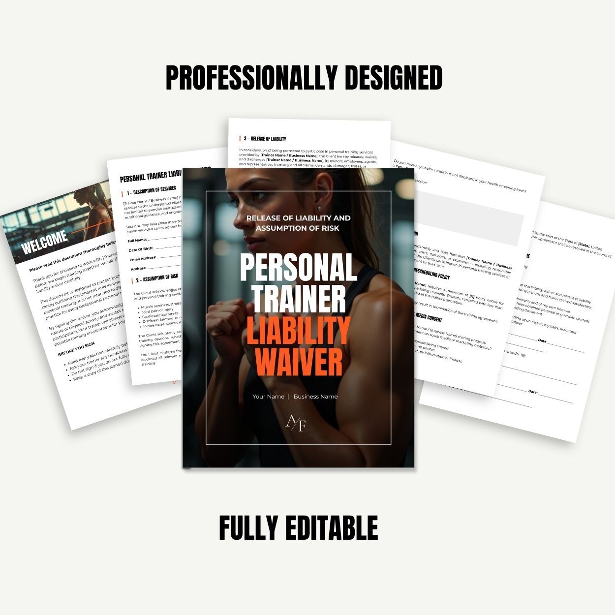 Personal Trainer Liability Waiver What's Included - 6 Page Release of Liability Template Fully Editable