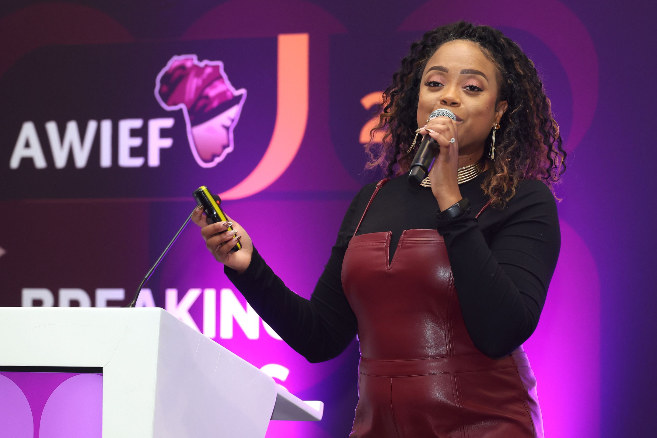 Monique speaking at AWIEF event