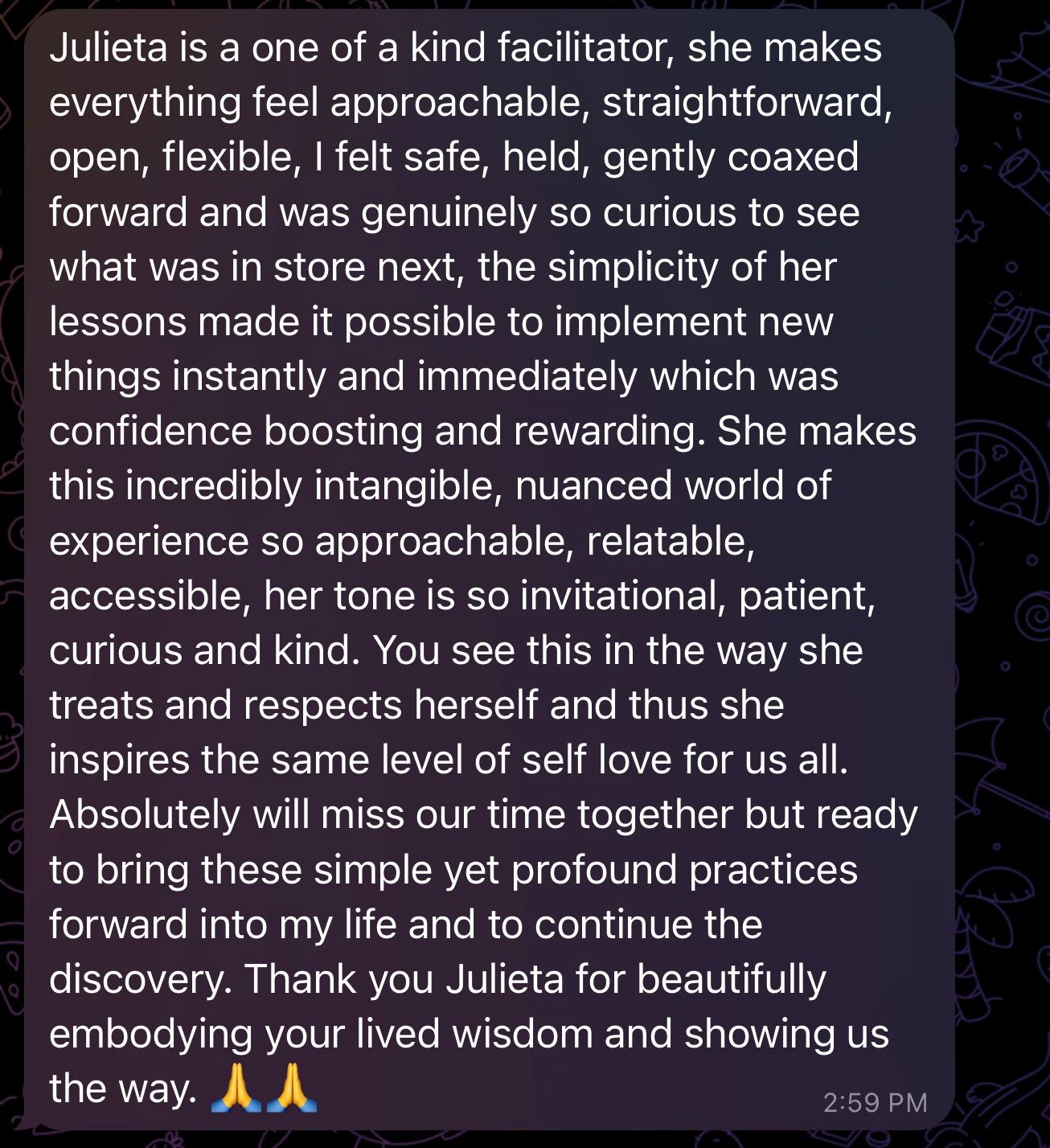 Testimonial Screenshot