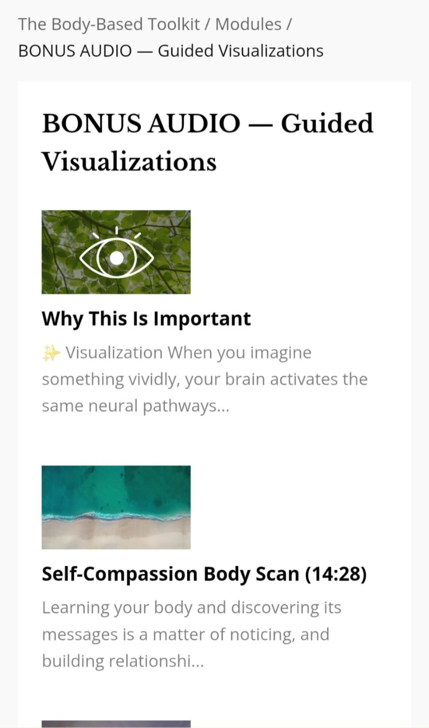 The Body-Based Toolkit