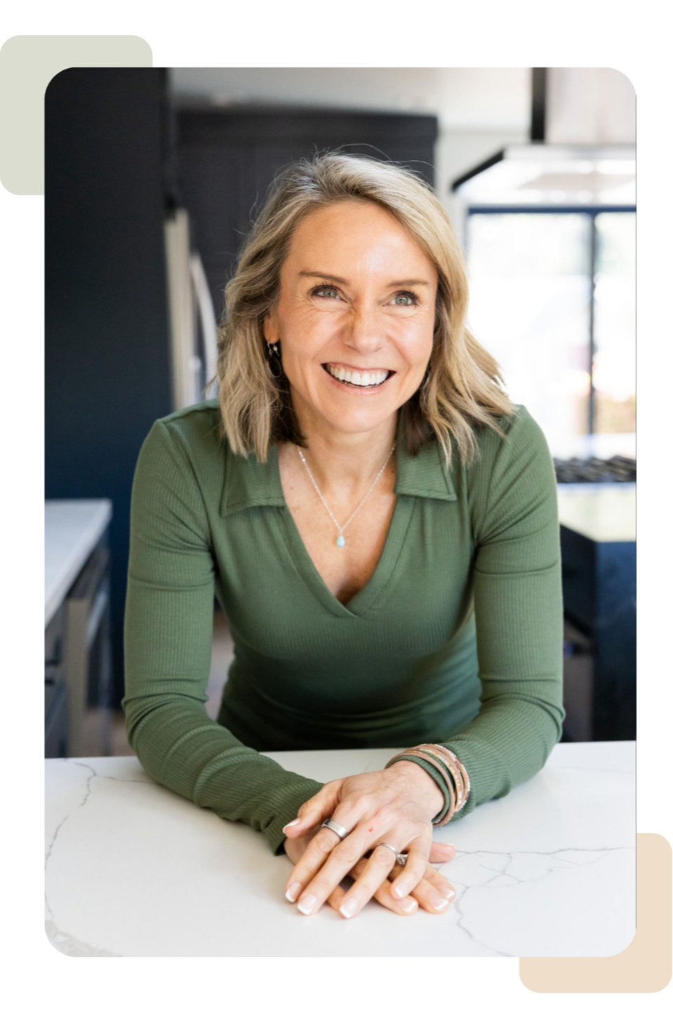 Photo of Claire Laughlin looking at her dog