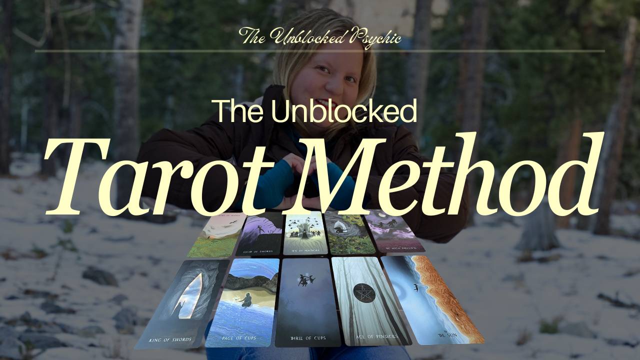 The Unblocked Intuitive mockup photo with preview of handouts, and computers with Melinda on them