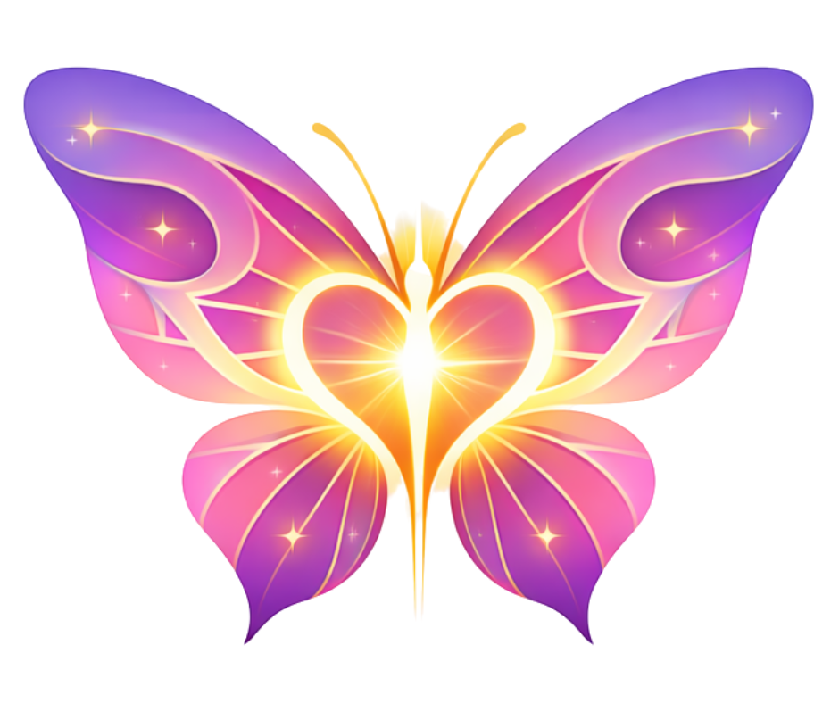 Butterfly with wings, light and a heart