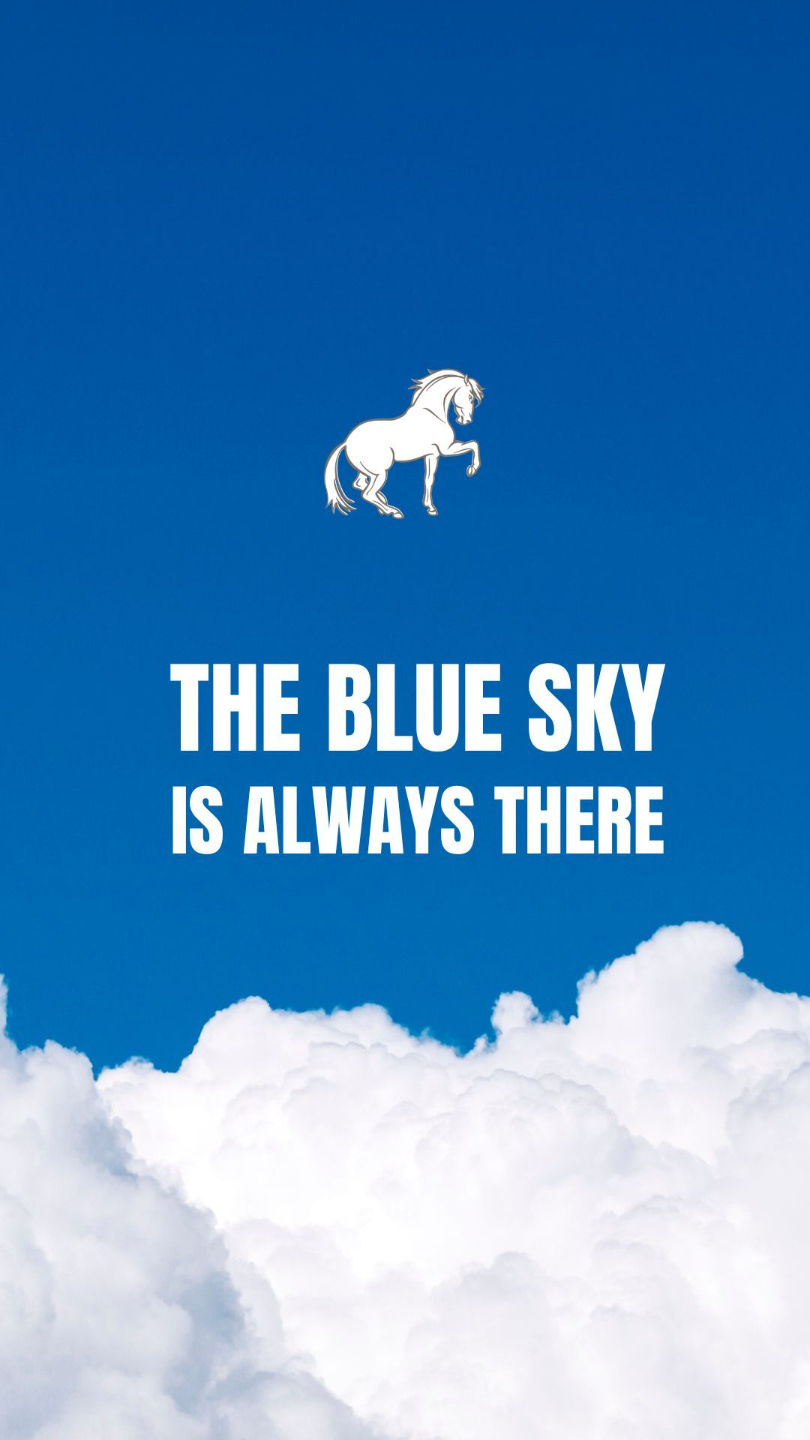 the blue sky is always there mindset wallpaper about clarity behind thoughts