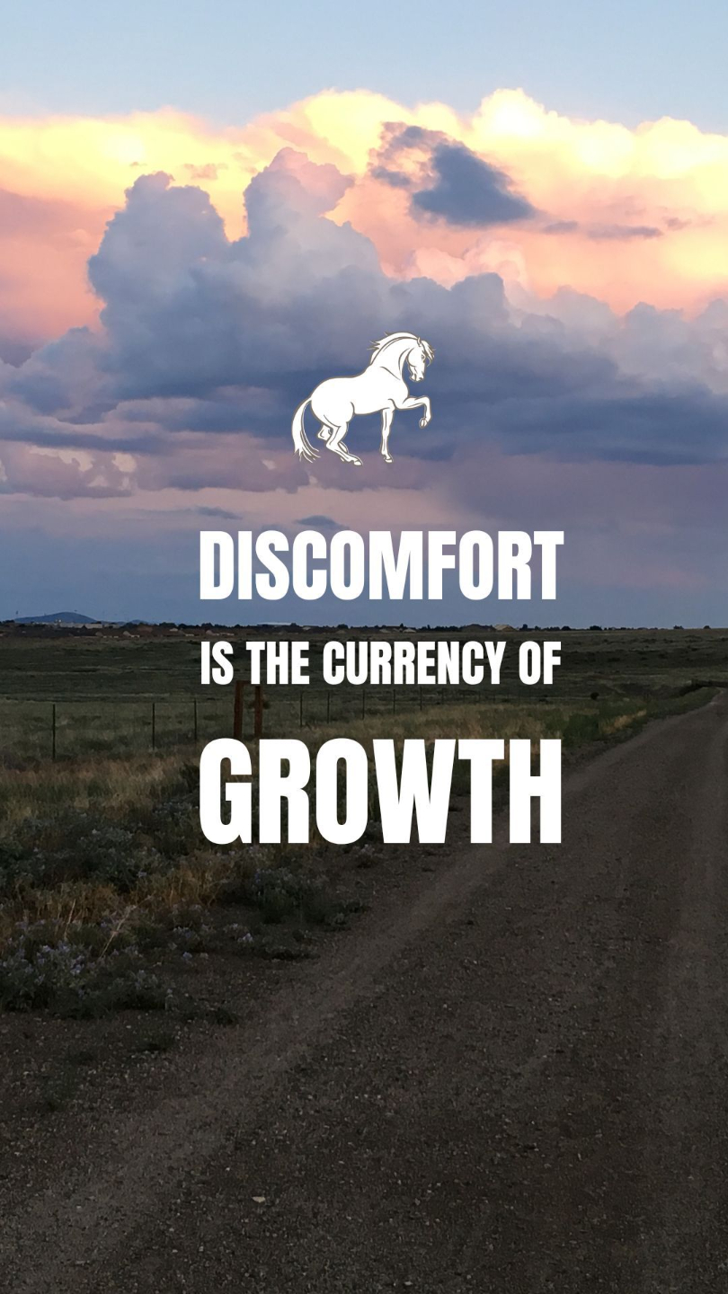 discomfort is the currency of growth motivational wallpaper about personal growth