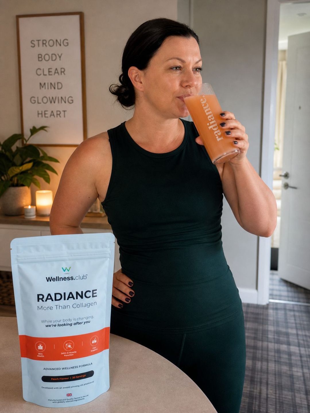 Victoria drinking Radiance