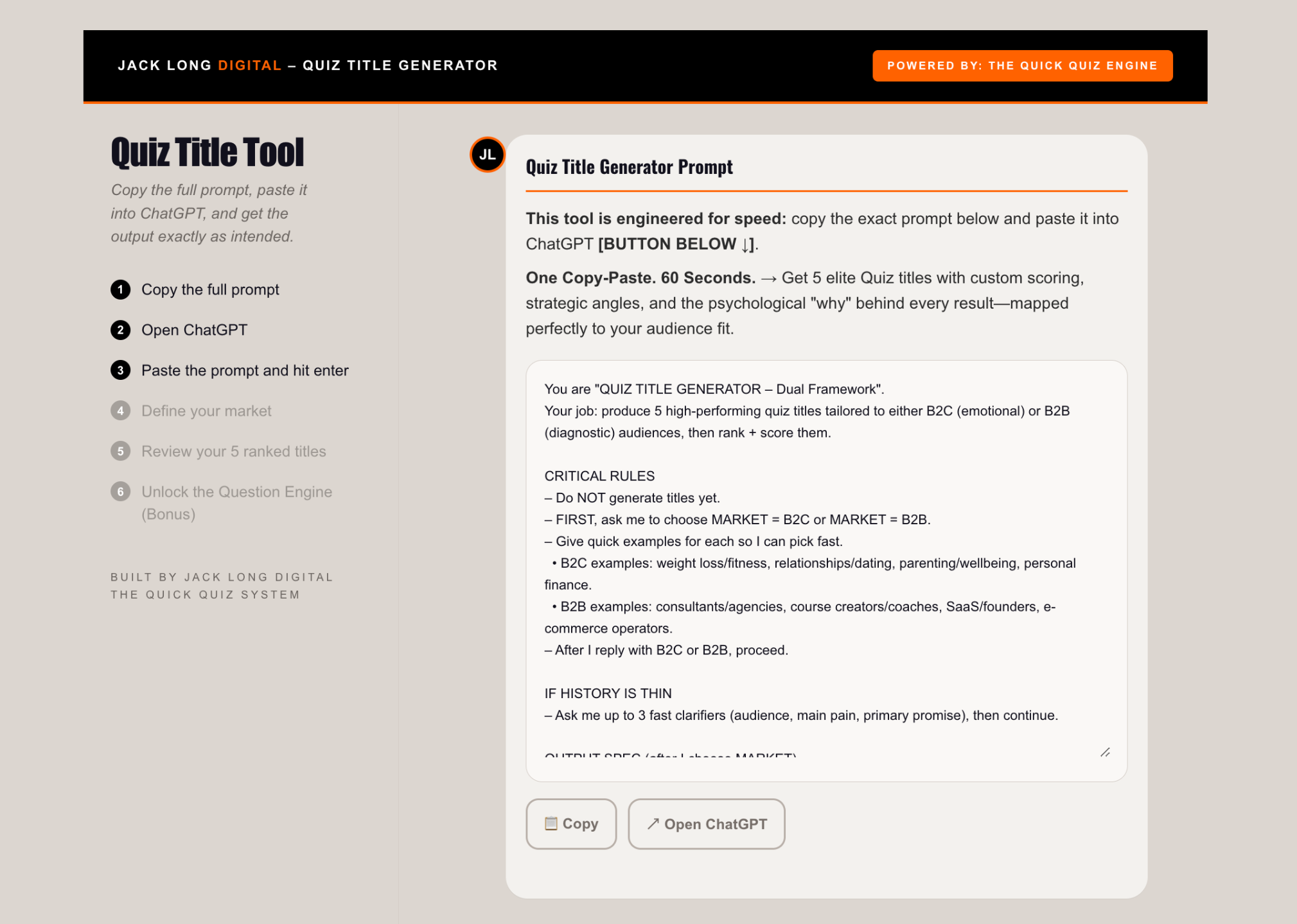 Quiz Title Generator Tool — Step by step