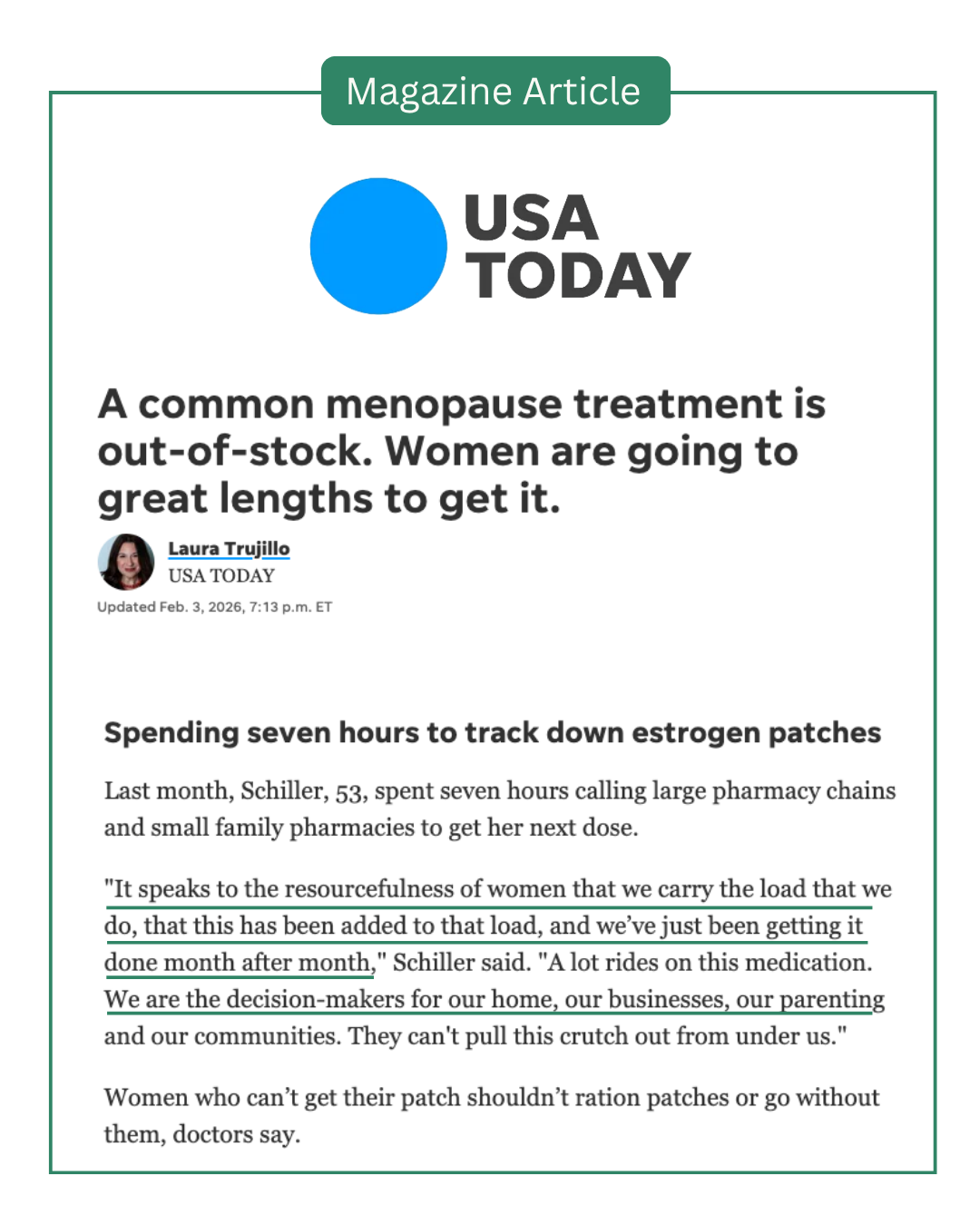 Abbie Schiller Menopause Treatment