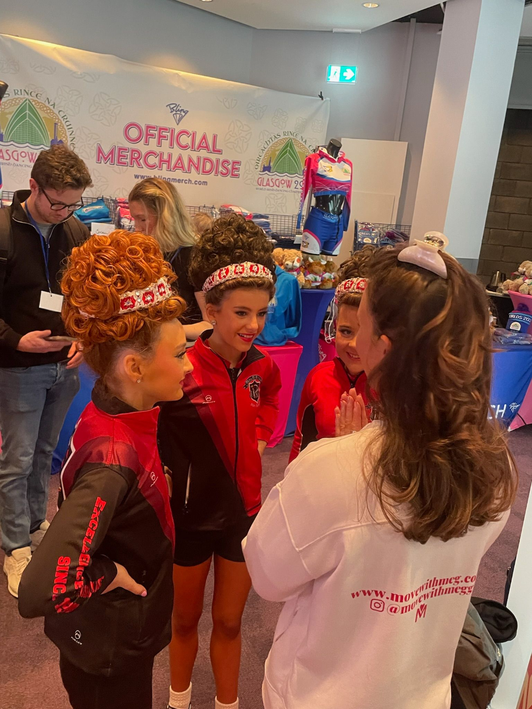 Meg coaching Irish dancers at the World Championships
