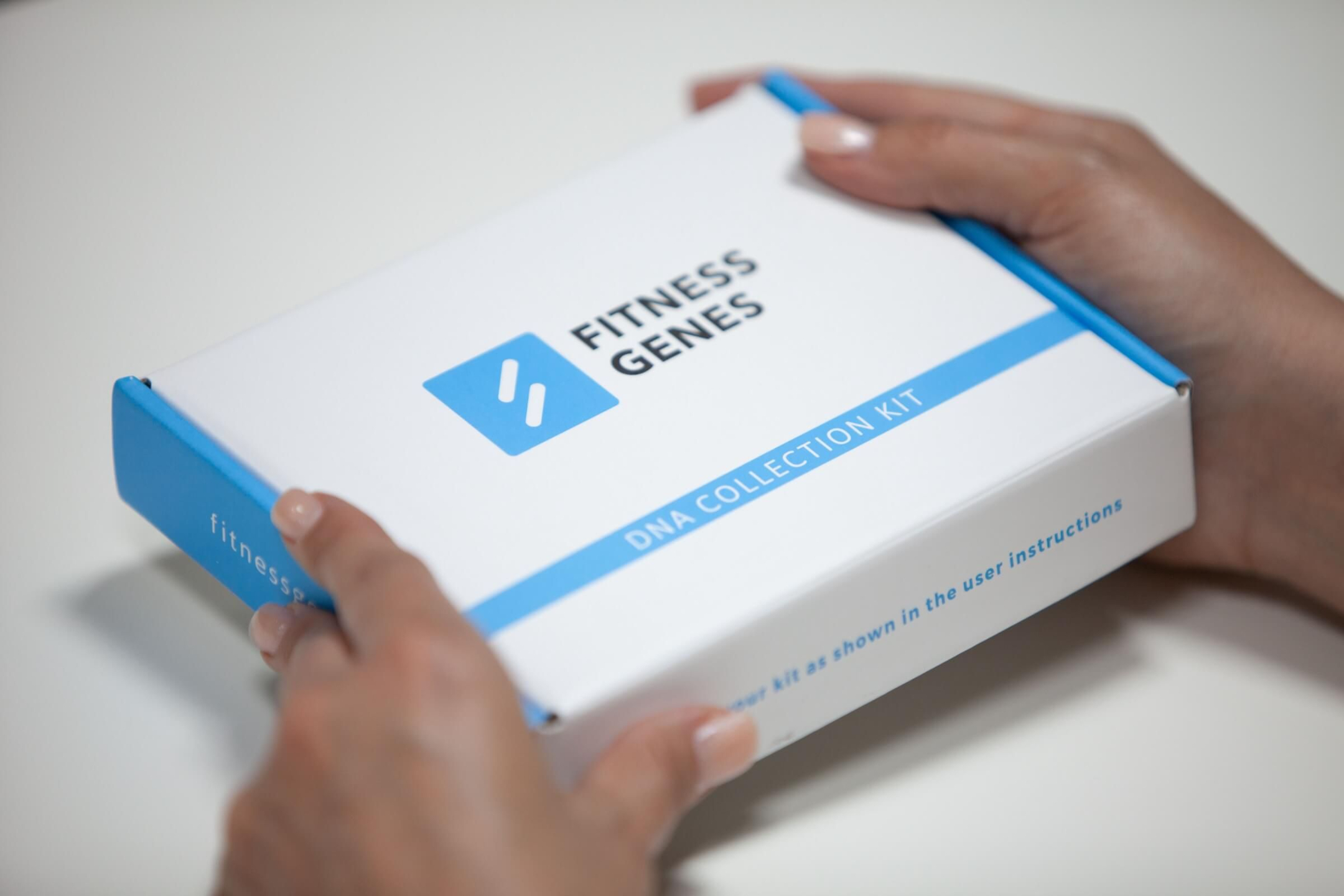 FitnessGenes DNA test kit with saliva collection tube and return packaging