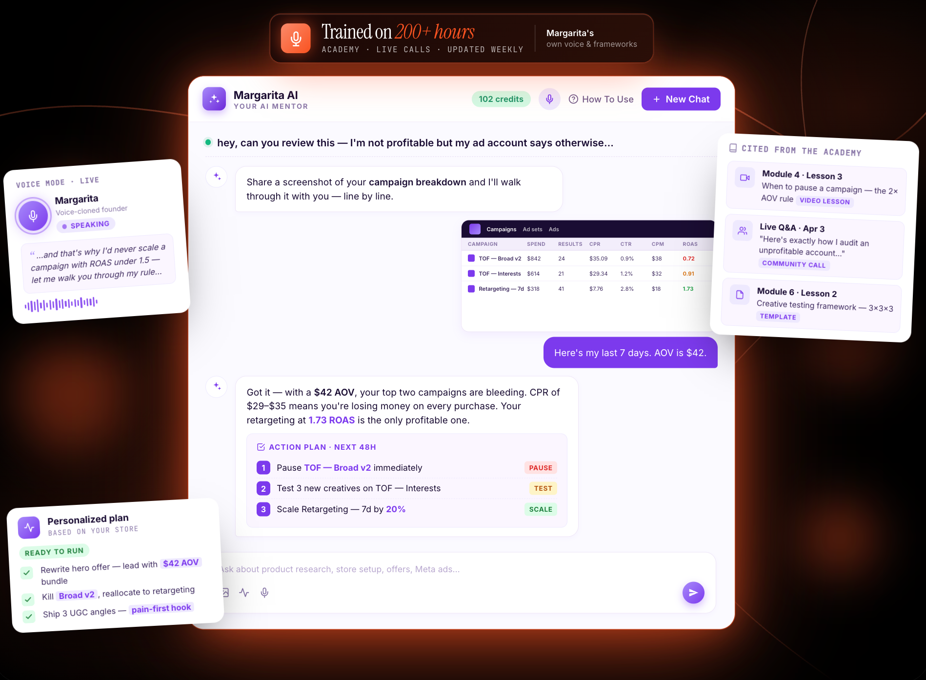 Margarita AI — desktop preview