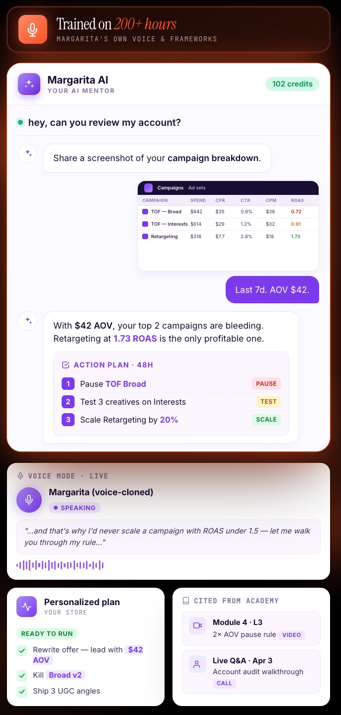 Margarita AI — mobile preview